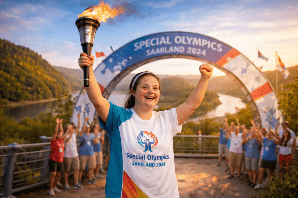 Special Olympics Eröffnungsfeier mit Fackellauf · Foto: Special Olympics Deutschland / Landesverband Saarland · Lizenz: © Special Olympics Special Olympics Eröffnungsfeier mit Fackellauf